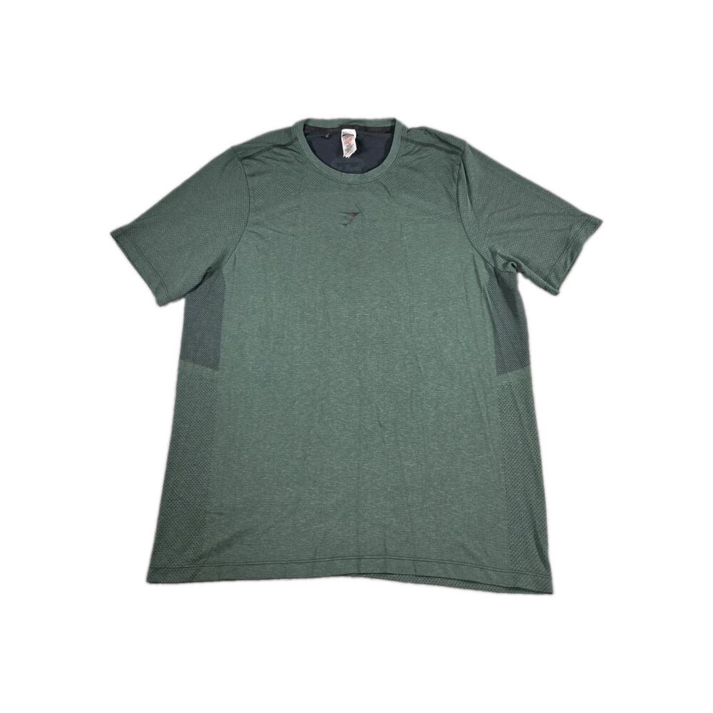 Gymshark T-Shirt Mens Size 2XL Green Short Sleeve Activewear Tee Gym Nylon C2